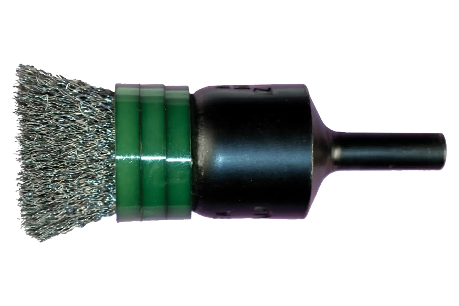 Picture of Pferd Banded Crimped Wire End Brush 1" Dia. .006 Carbon Steel 1/4" Shank